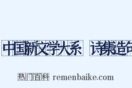 中国新文学大系·诗集造句是什么意思的图片